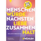 Postkarte 14,8 x 10,5 cm: „Für alle. Mit Herz und Verstand“, 50er Bündelung