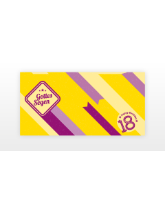 Glückwunschkarten zum 18. Geburtstag - GELB – 10er-Bündel inkl. Aufkleber