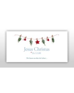 Weihnachts-Faltkarte: "Geburtsanzeige"