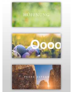 Osterkarten: "Frohe Ostern" - "OooooStern" - "Hoffnung" 