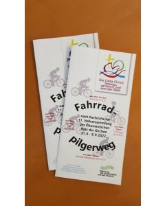 Flyer Fahrradpilgerweg zur Vollversammlung des Ökumenischen Rates der Kirchen (ÖRK) Karlsruhe 2022