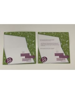 Geburtstagskarten + Aufkleber zum 18ten in 10er Bündelung mit Innentext und Blanko