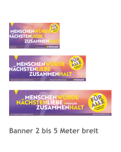 7 Banner Querformate „Für alle. Mit Herz und Verstand“, zum Download