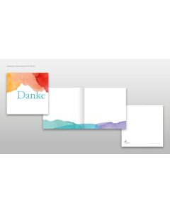 "Danke"-Grußkarte Variante 3 und Briefumschläge in 10er Bündelung