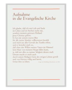 Aufnahme in die Evangelische Kirche Urkunde