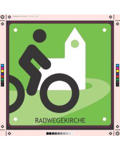 Schild Radwegskirche mit Genehmigung zu bestellen